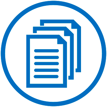 Ícone documentos (azul) link